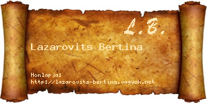 Lazarovits Bertina névjegykártya